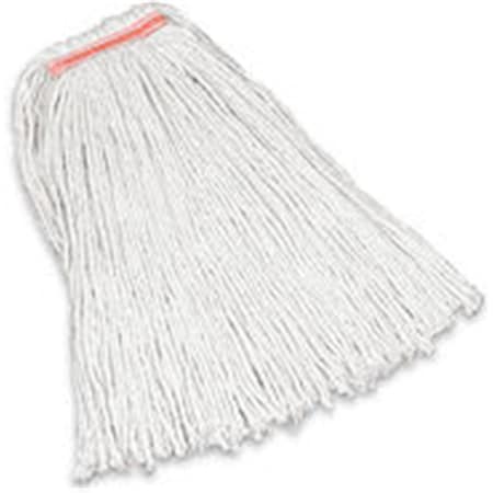 Eat-In Rubbermaid Commercial Products 24 oz. Premium Cut-End Orange Band Cotton Wet Mop Head- White-1 in. EA2769704